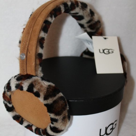 UGG Accessories New Ugg Womens Ear Muffs Leopard Chestnut Black
